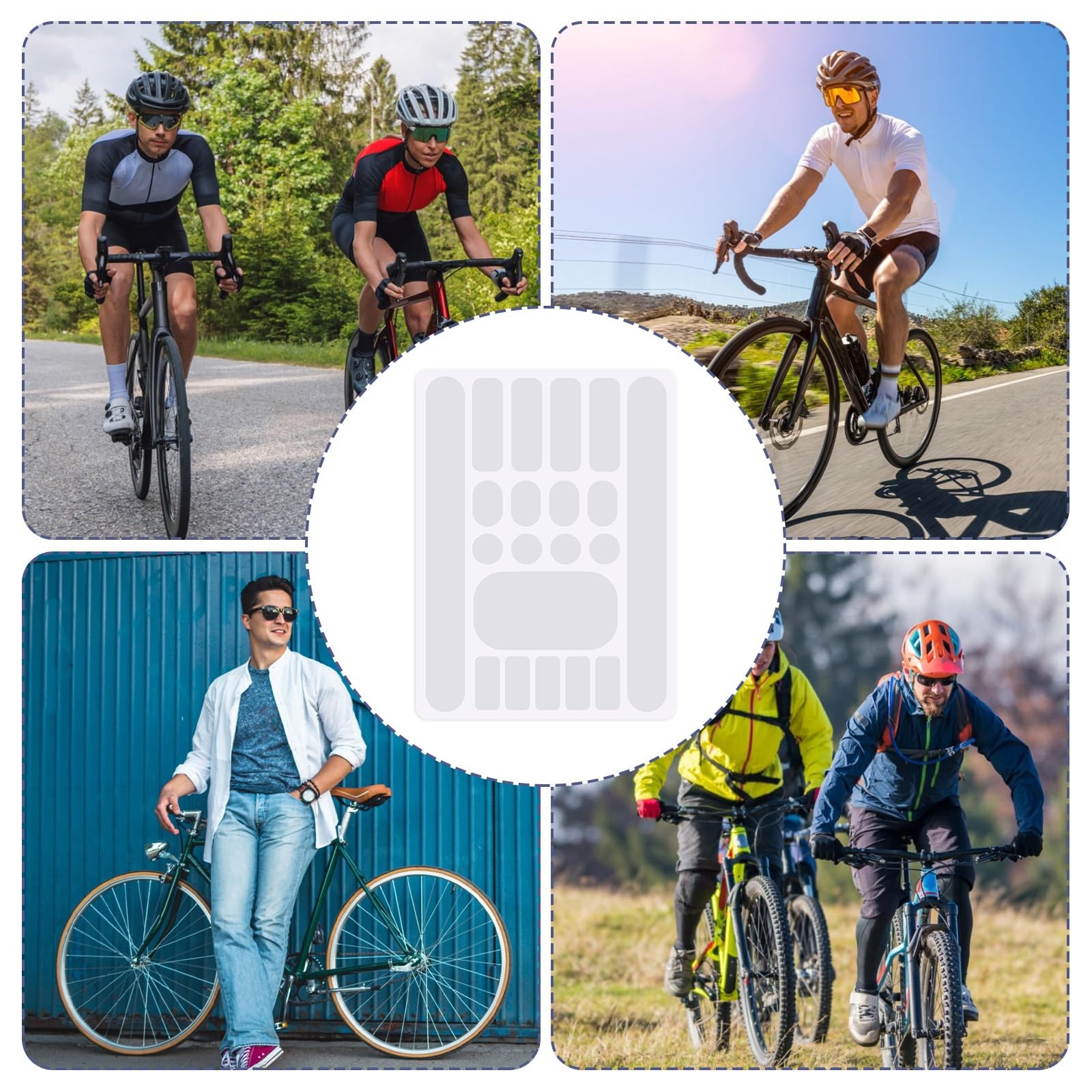 4 PCS Bicycle Chainstay Protector Decal, Clear Bike Frame One Size,