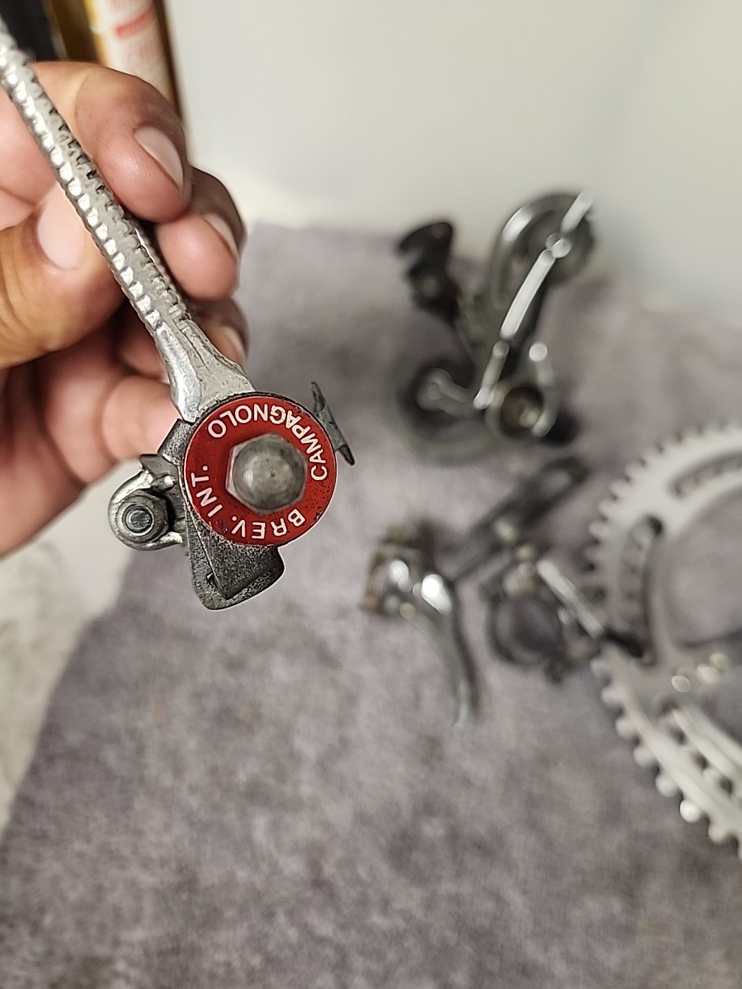 Vintage Rare Campagnolo Gran Sport Crank 3-Arm Steel, Derailleurs And Shifters.