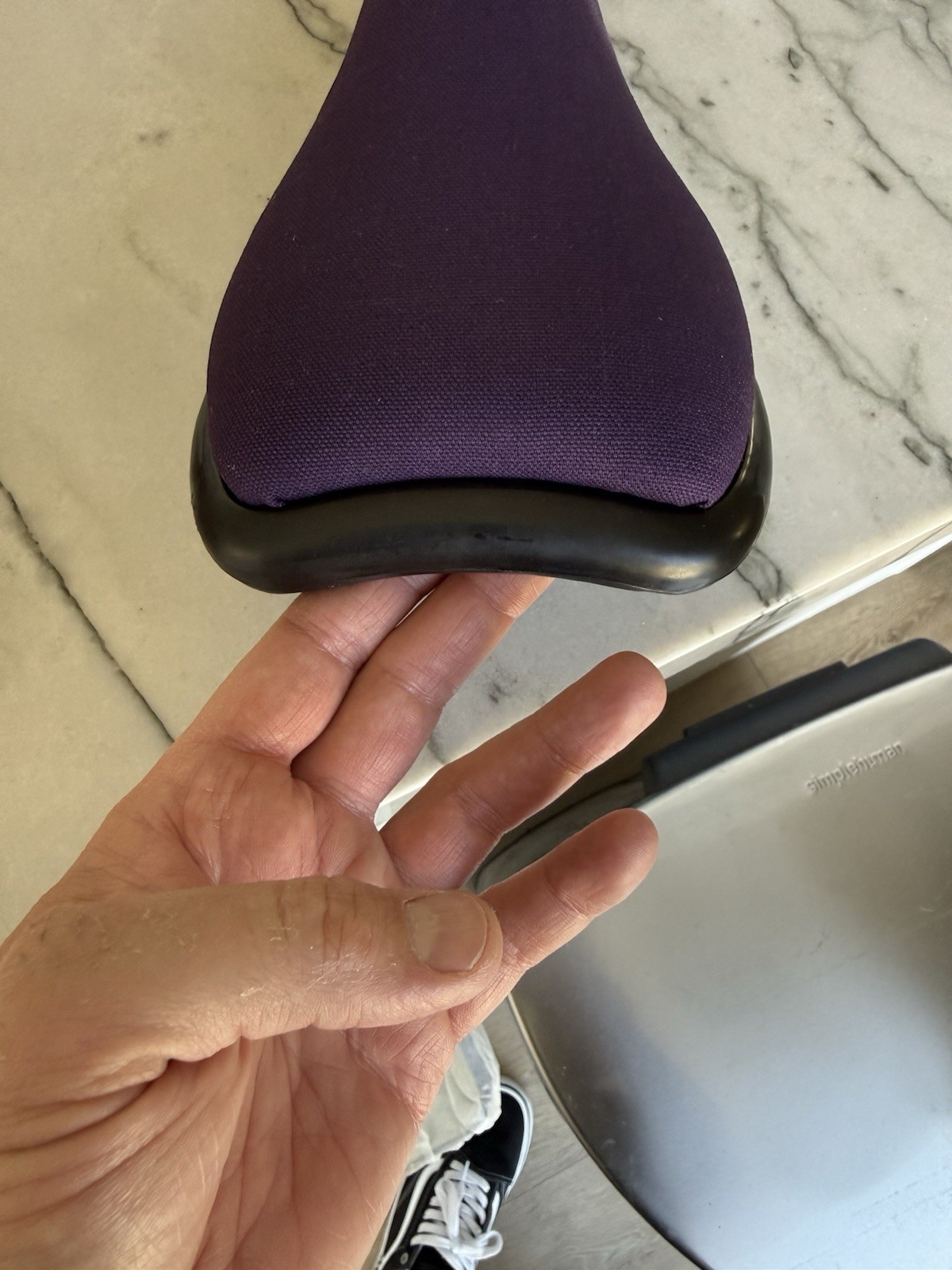 Custom Viscount BMX Bicycle Seat Auburn Purple w Black Base Plastic & Steel guts