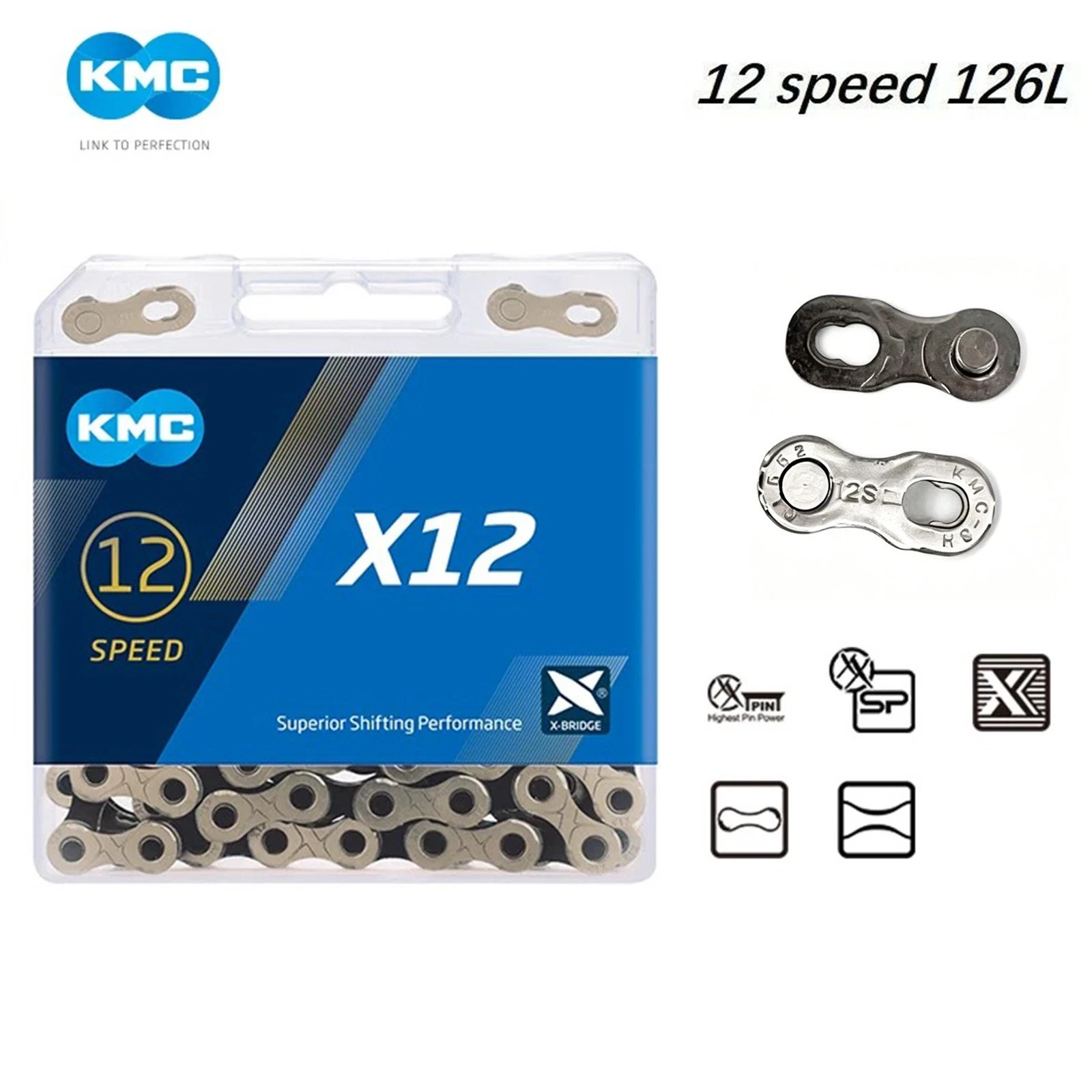 KMC 12-Speed Bike Chain 126L 1/2”×11/128” Quick Link For MTB Road Gravel Shimano