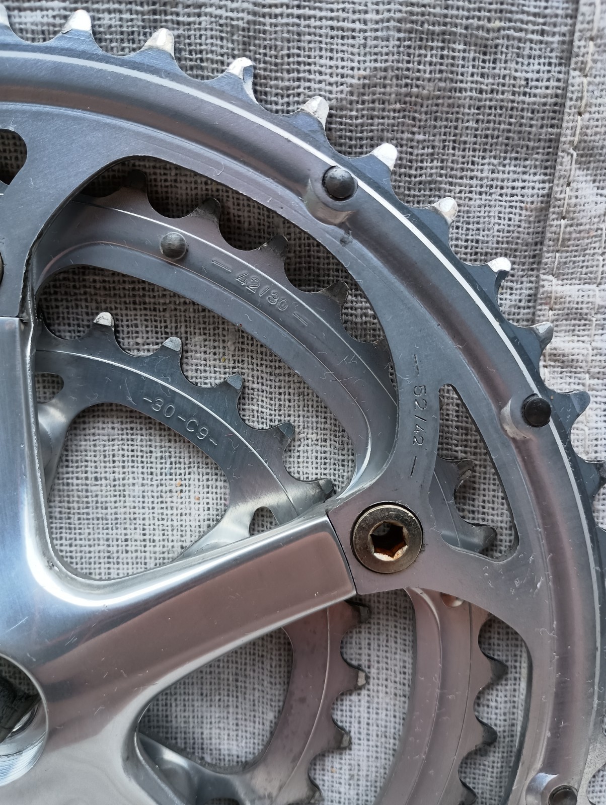 Campagnolo Veloce Triple Crankset, 52/42/30, 170 mm