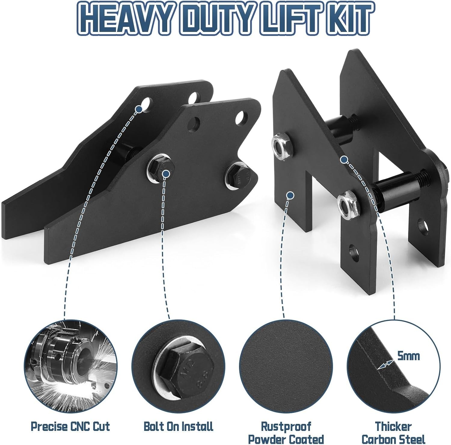 3″ Utv Lift Kit Compatible with Polaris Ranger Front & Rear Bracket Lift, Fit