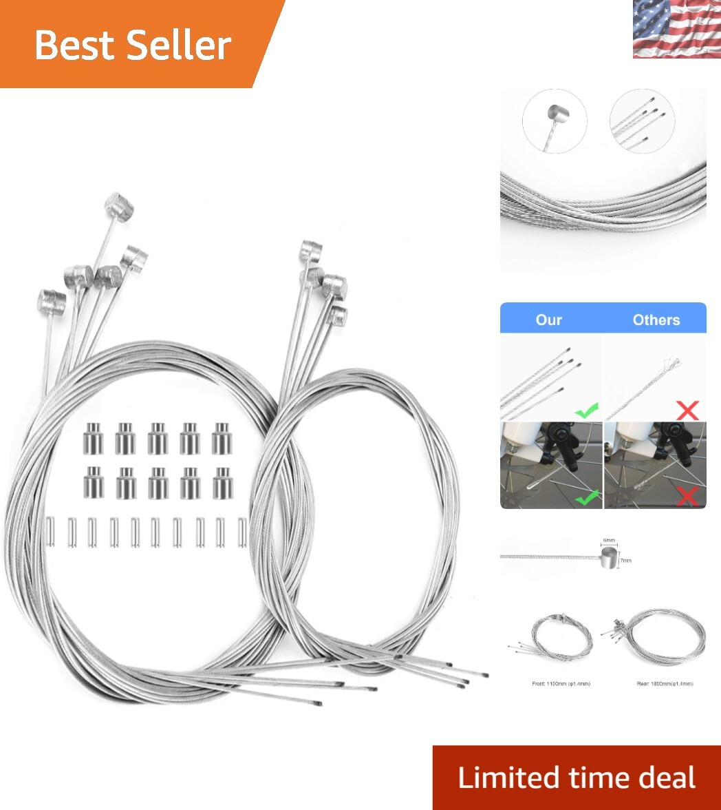 Zinc-Coated 10PCS Brake Cable Set for Mountain and BMX – Lifetime Guarantee!