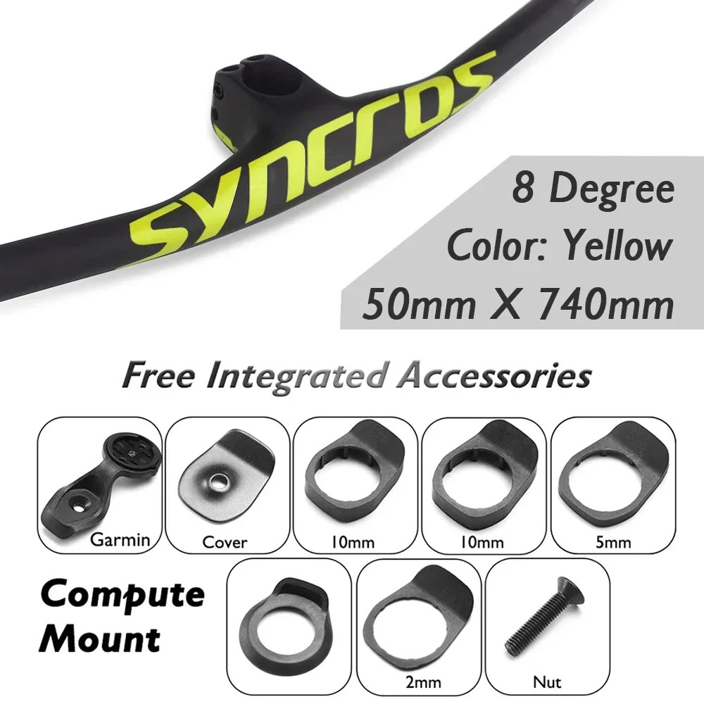 Full Carbon Mountain Bike Integrated Handlebar with Stem 8 Degree 30 40 50mm