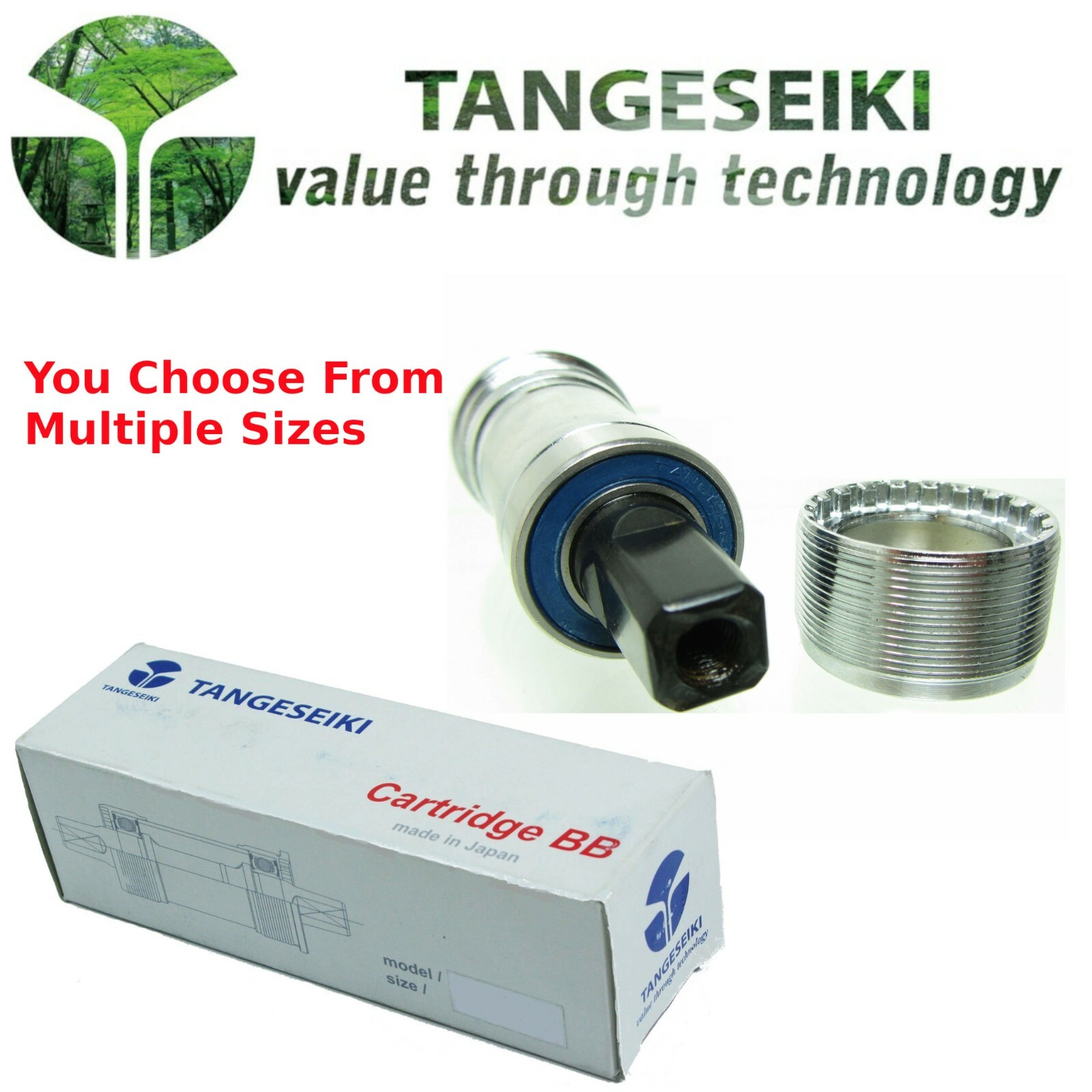 TANGE LN-3922 Square Taper Bike Crank Bottom Bracket Cartridge Seald Bearings BB