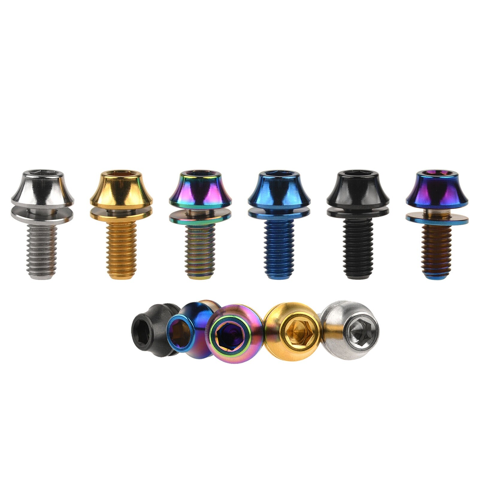 Titanium Bolt M5x12 Screw with Washer for Bike Water Bottle Cage Cup Holder Part