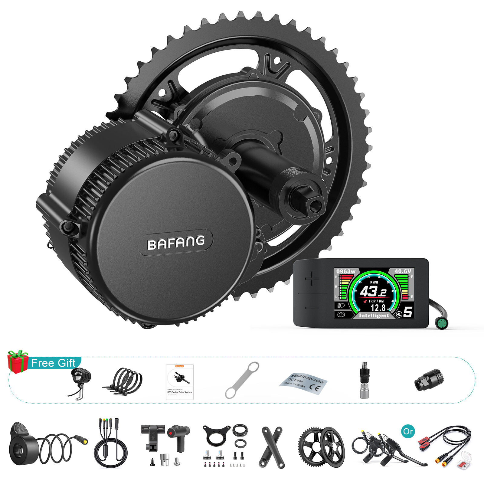 Bafang 36V500W BBS02B Mid Motor Kit DIY Electric Bicycle Conversion 68-73mm Kits