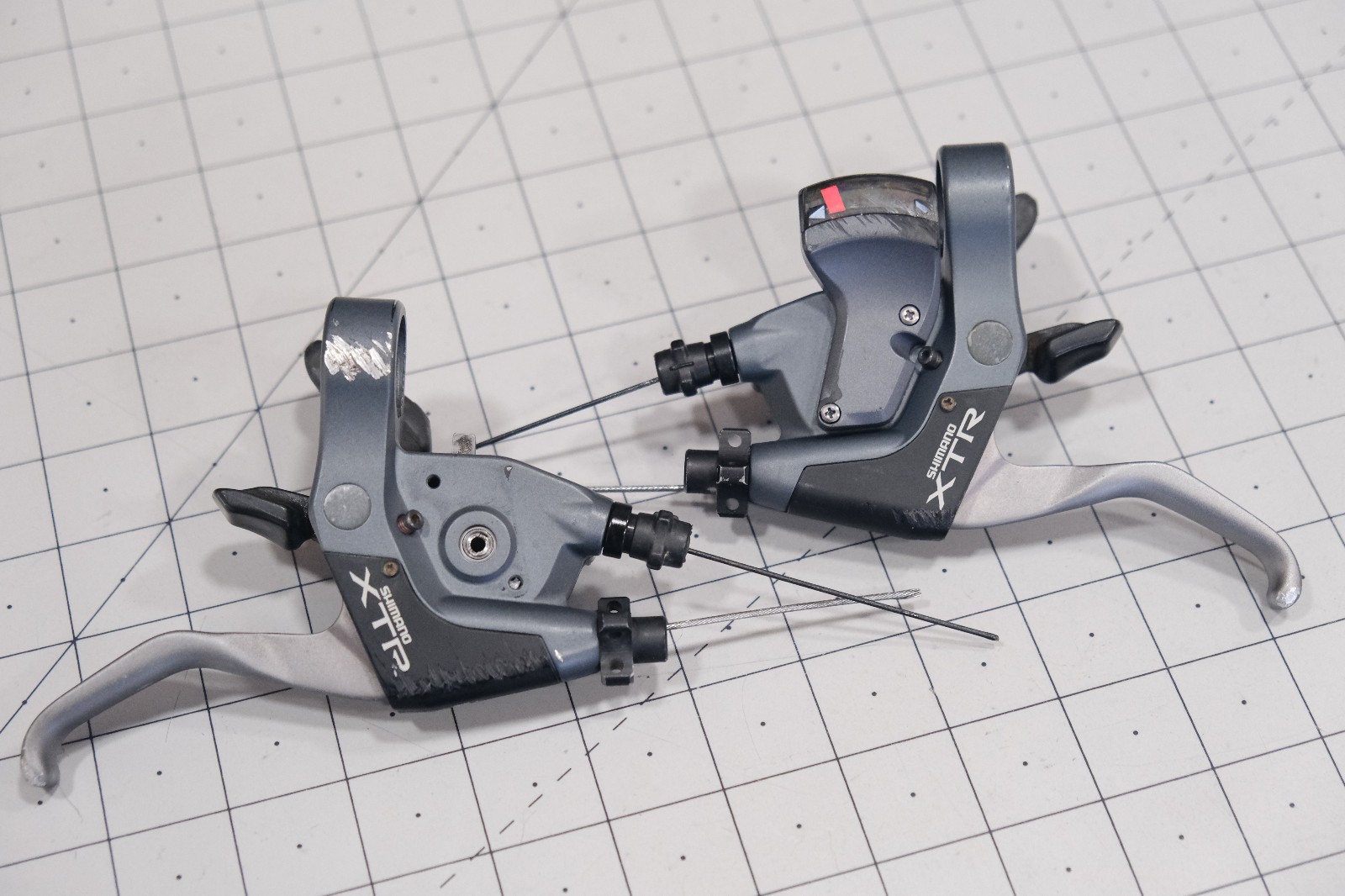 Vintage Shimano XTR ST-M950 3×8 Speed Shifter Set