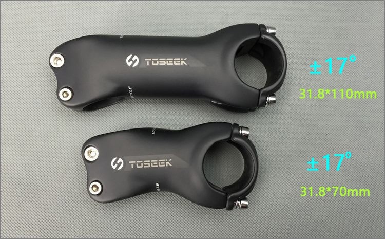 TOSEEK Carbon UD Stem 17° Mountain MTB Road Bike handlebar Stems 31.8*70-130mm