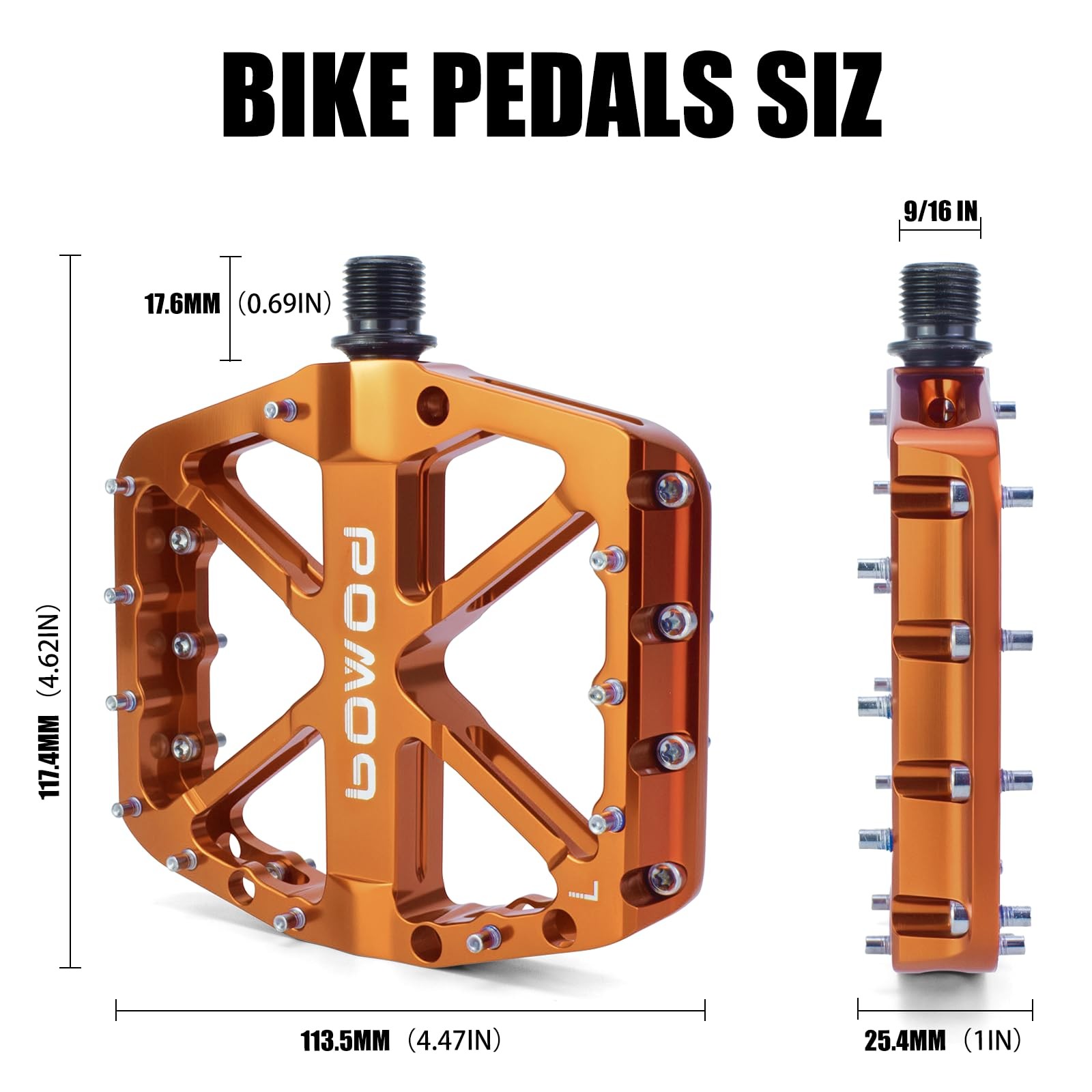 BOWOD Orange MTB Flat Bike Pedals