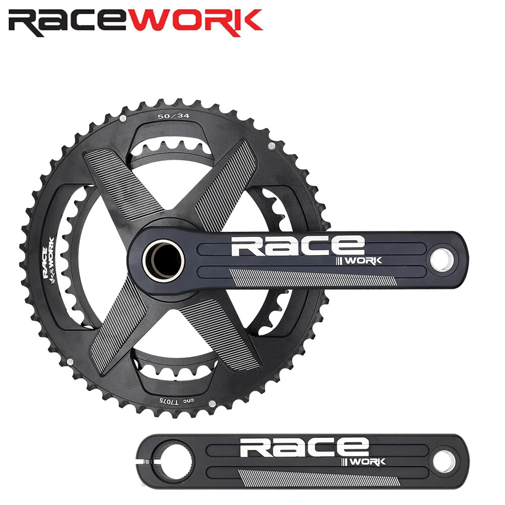 Road Bike Crankset Crank 170/172.5/175mm Double Chainwheel 50-34T/52-36T/53-39T