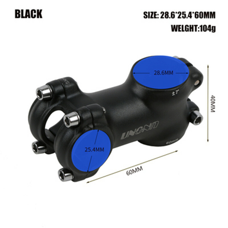 1PCS UNO Bicycle Stem ultralight Bike Stem Racing 28.6*25.4 7degrees 60-130MM