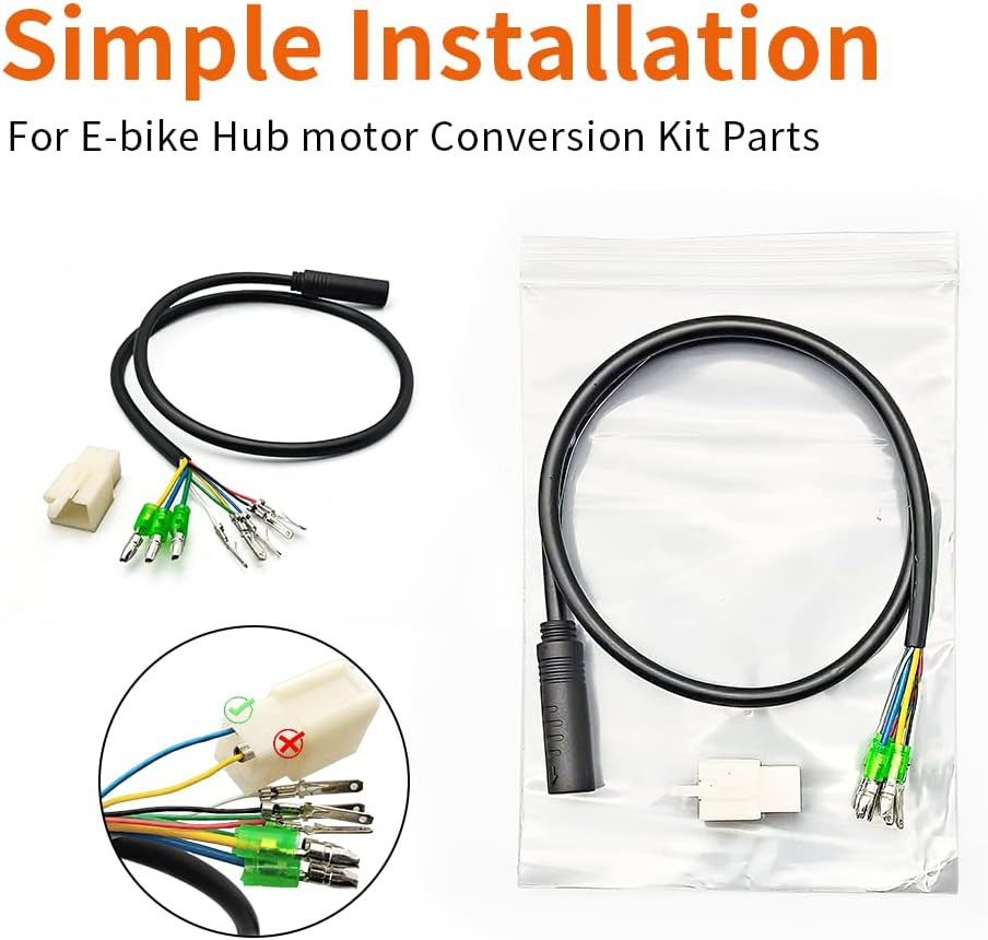 Hub Motor Convert Extension Cable 9 Pin Waterproof Connector 36V 48V 52V 250W-12