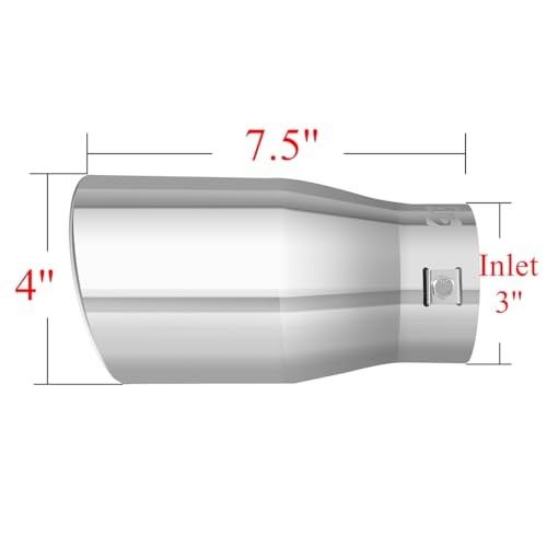 Exhaust Tip, 2-2.75 inch inlet adjustable, Fit 2»/2.25»/2.5»/2.75» Sliver