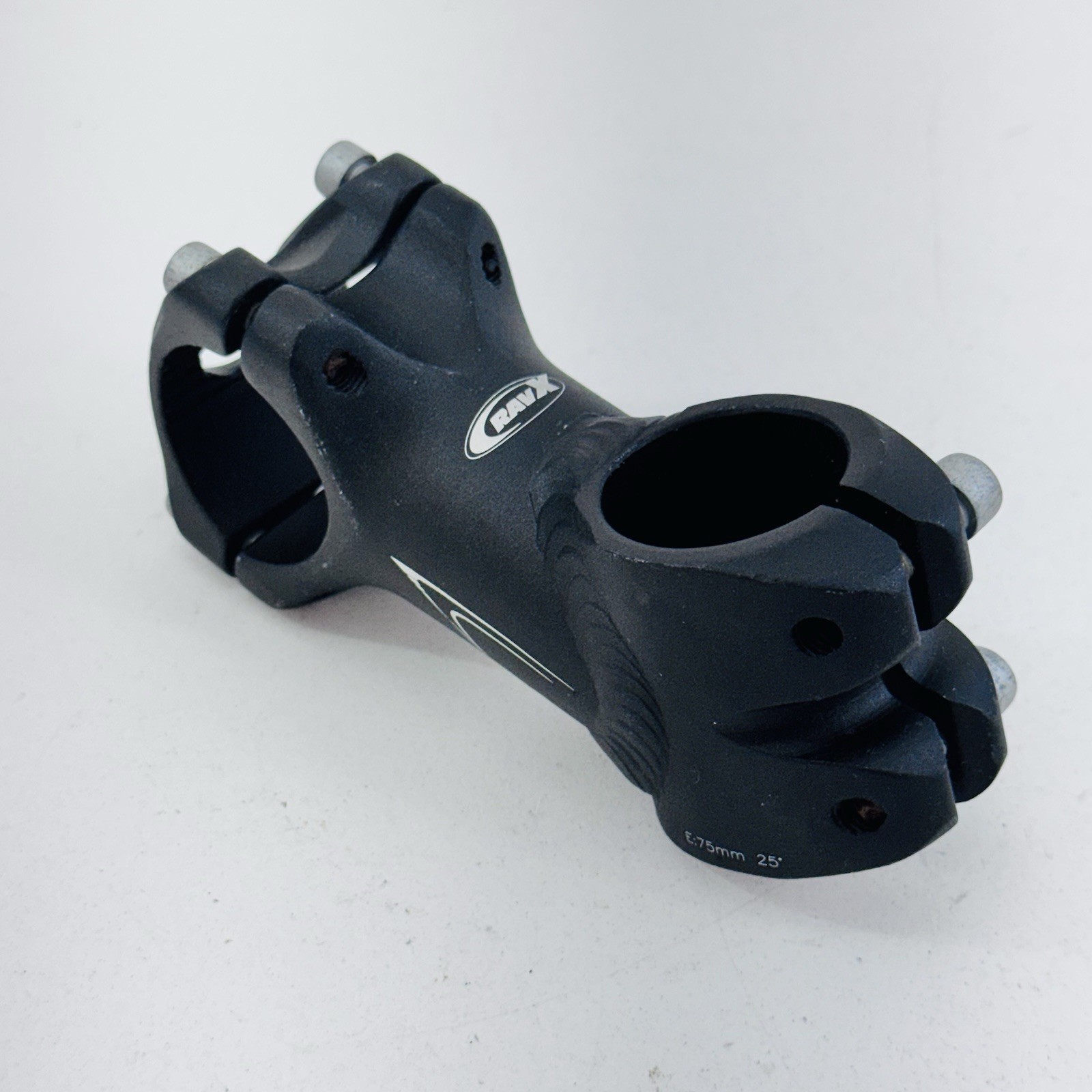 Vintage RavX Stem 1 1/8 in High Rider Threadless 31.8 mm MTB 75 mm Black A21