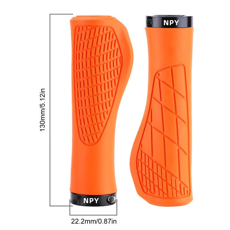 Bicycle Handlebar Grip Lock On Mountain Bike Grip Soft Rubber MTB Cuffs 22.2mm B