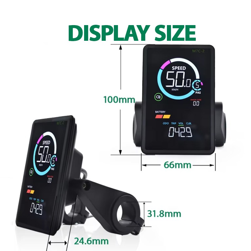 Compact Waterproof M7C-2 Ebike SM/Waterproof Display with UART 2 Display