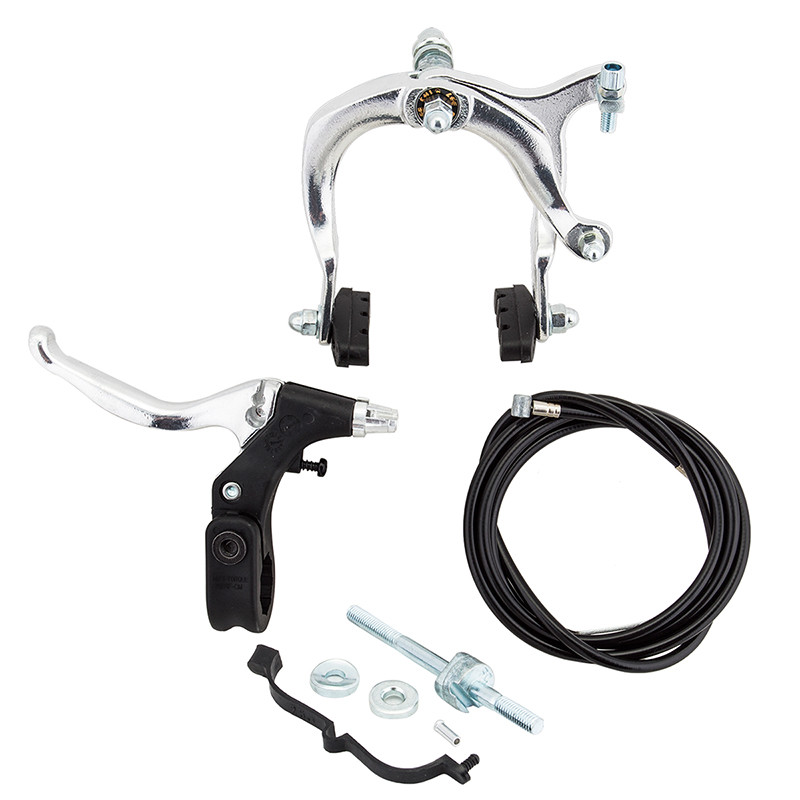 SILVER ONE BICYCLE MX SIDE PULL CALIPER BRAKE SET FITS FRONT OR REAR SILVER NEW