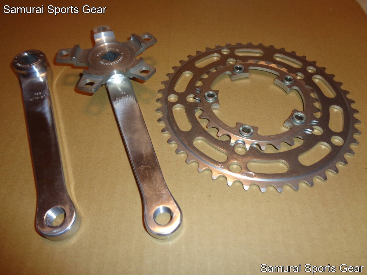 STRONGLIGHT 99 Crankset 165mm 46/28T BSC PCD 86mm Vintage French Rare NOS