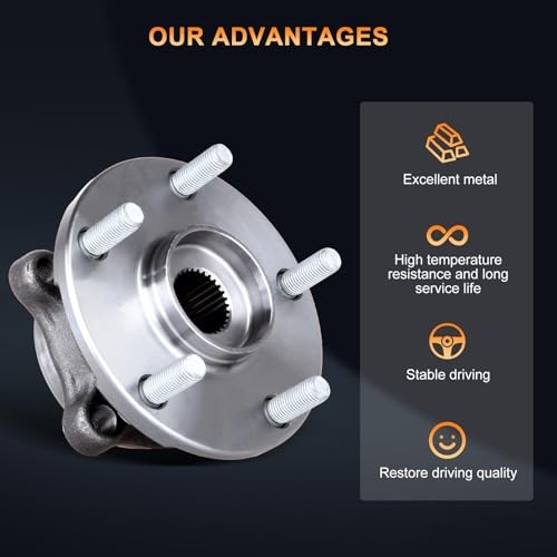 513258 Front Wheel Hub and Bearing Assembly Compatible with 2011-2016 for