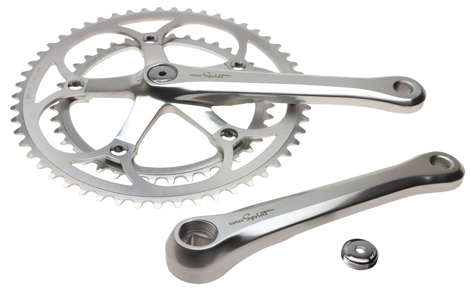 Sun Tour Sprint CW-7500 Road Cranks 7SPD 175mm 53/39 Silver NOS NEW