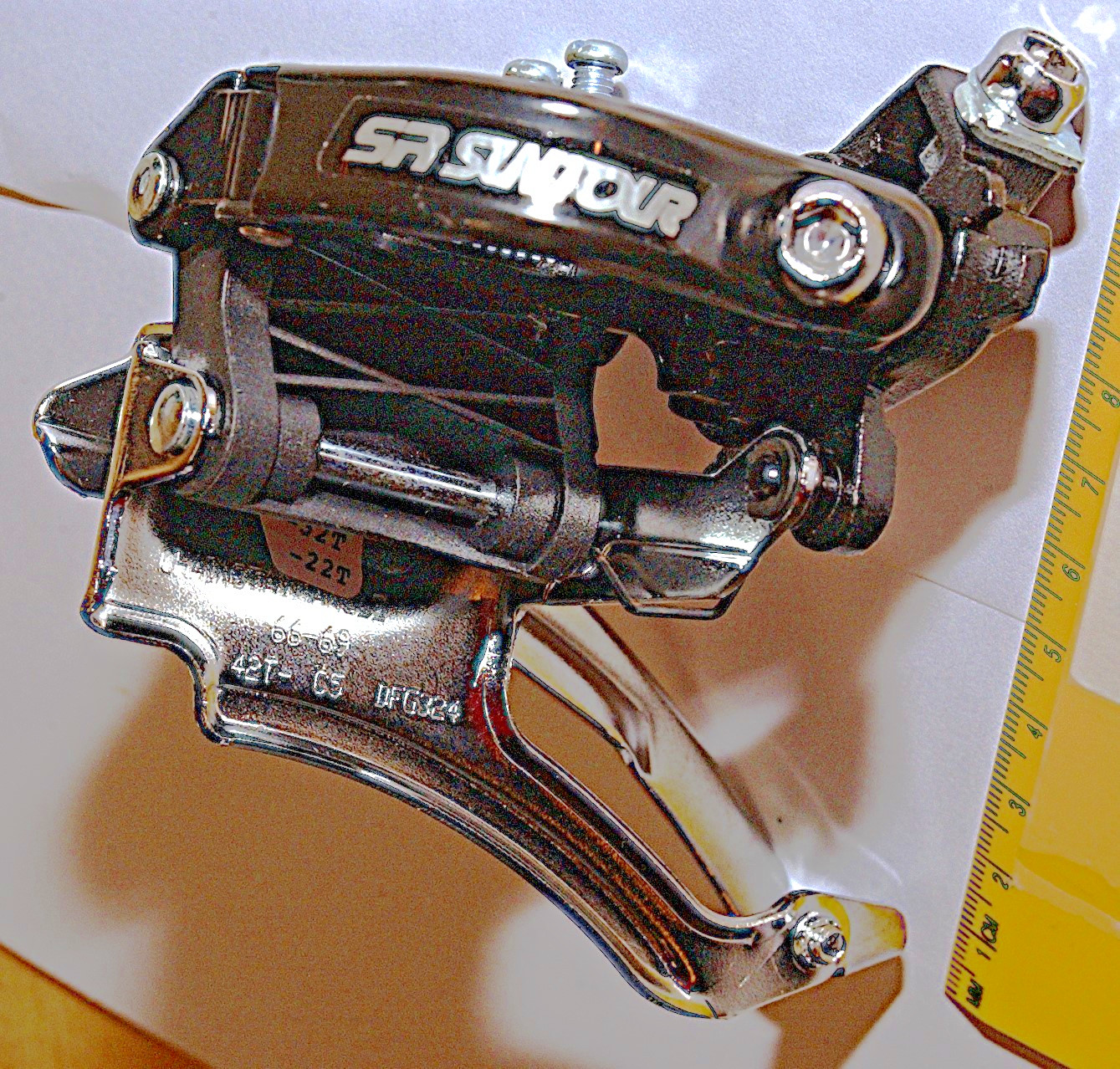 SR Suntour Triple Front Derailleur 34.9mm 42/32/22T Dual Pull Model 42T-C5DFG324