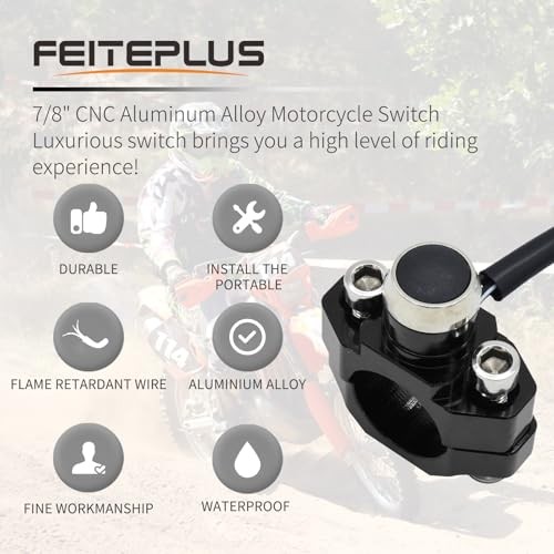 CNC Aluminum 7/8″ Motorcycle Handlebar Control Horn Start Switch Button