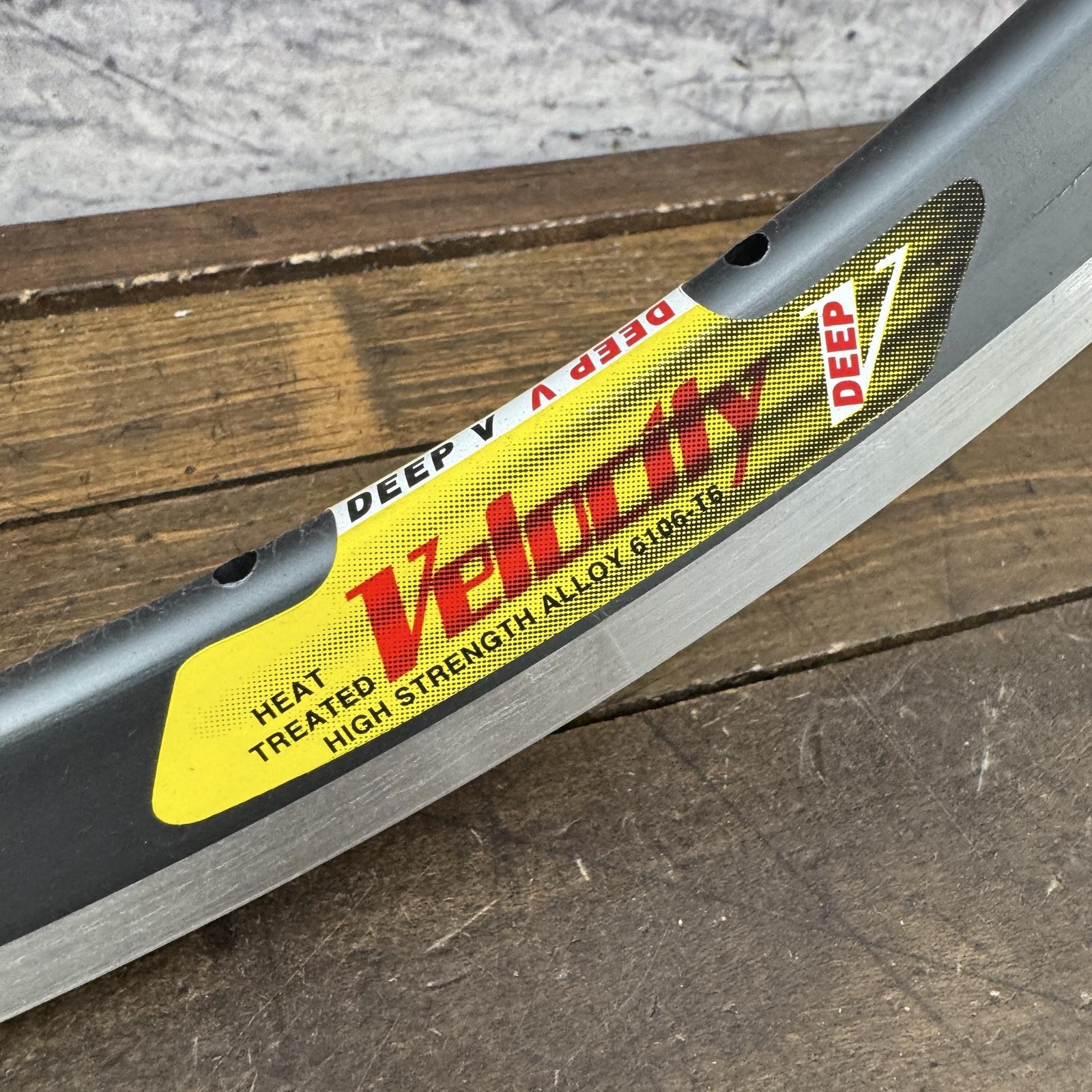 Vintage Velocity Deep V 700c Rim Set 32H Gray NOS Clincher Australia Ding Nicks