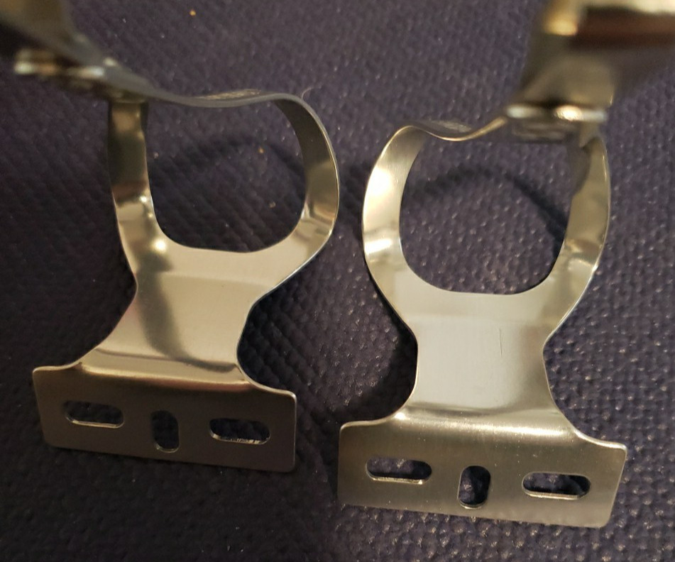 Vintage Bicycle Chrome Toe Clips Sakae SR Japan NICE