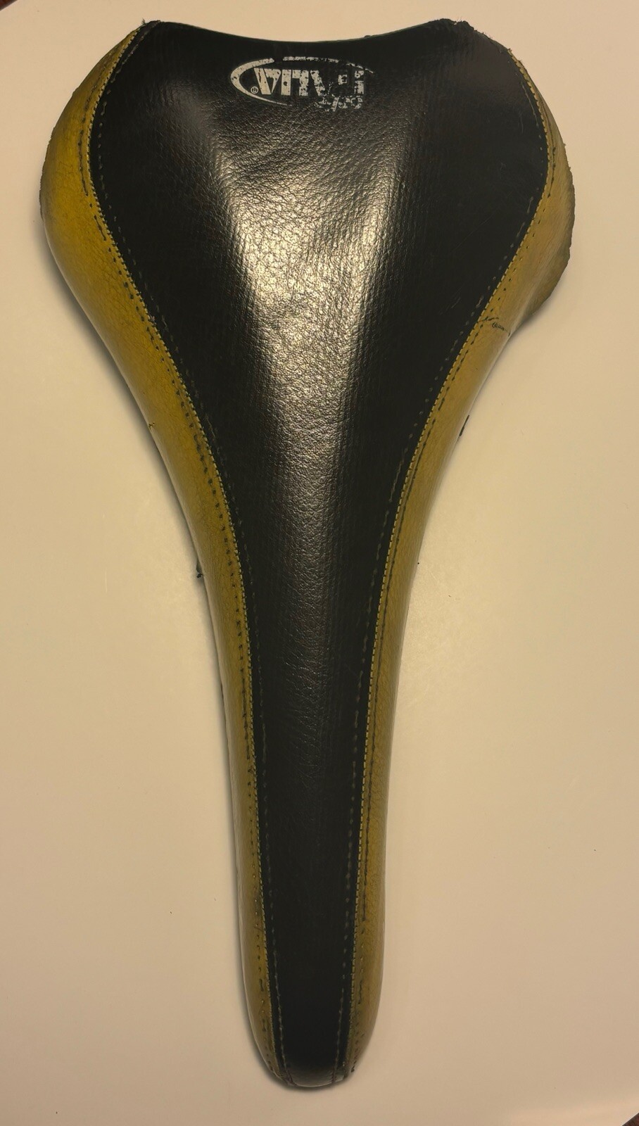 Selle Italia XO Cycling Saddle Seat 2 Tone Leather W/Rail Italy Black And Yellow