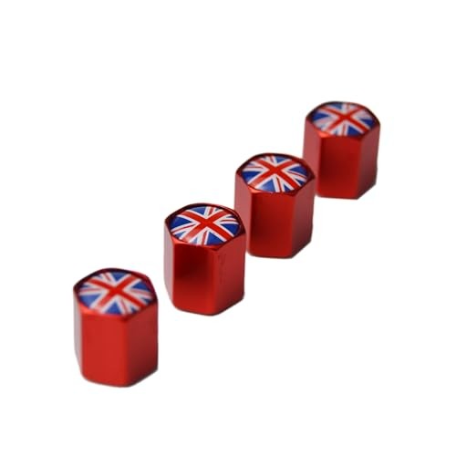 4X Union Jack UK Flag Wheel Center Cap + Valve Stem Cap for Mini Coopers R50