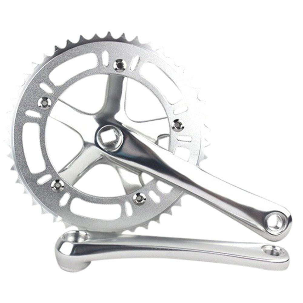 SENQI 46T Single Speed Fixed Gear Crankset Cranks (Silver) Silver
