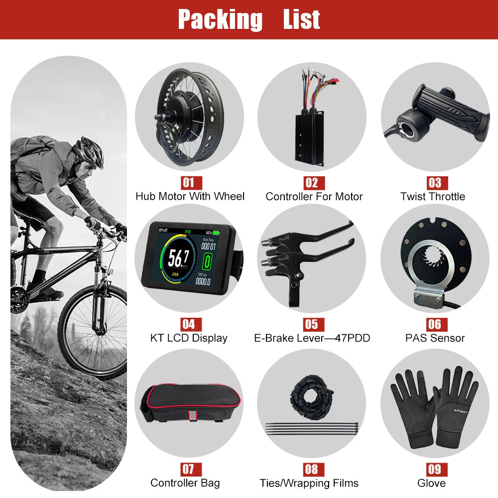 72V 5000W Electric Fat Bike Kit 4.0 Tyre Rear Hub Motor Wheel Dropout 170mm