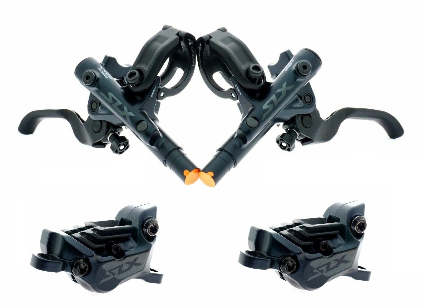 Shimano SLX BL-M7100 BR-M7120 4 Piston Disc Brake F:100cm/R:170cm w/Brake Pads