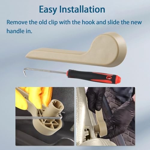 Beige Pair of Seat Recliner Handle Levers, Front Left Driver & Right
