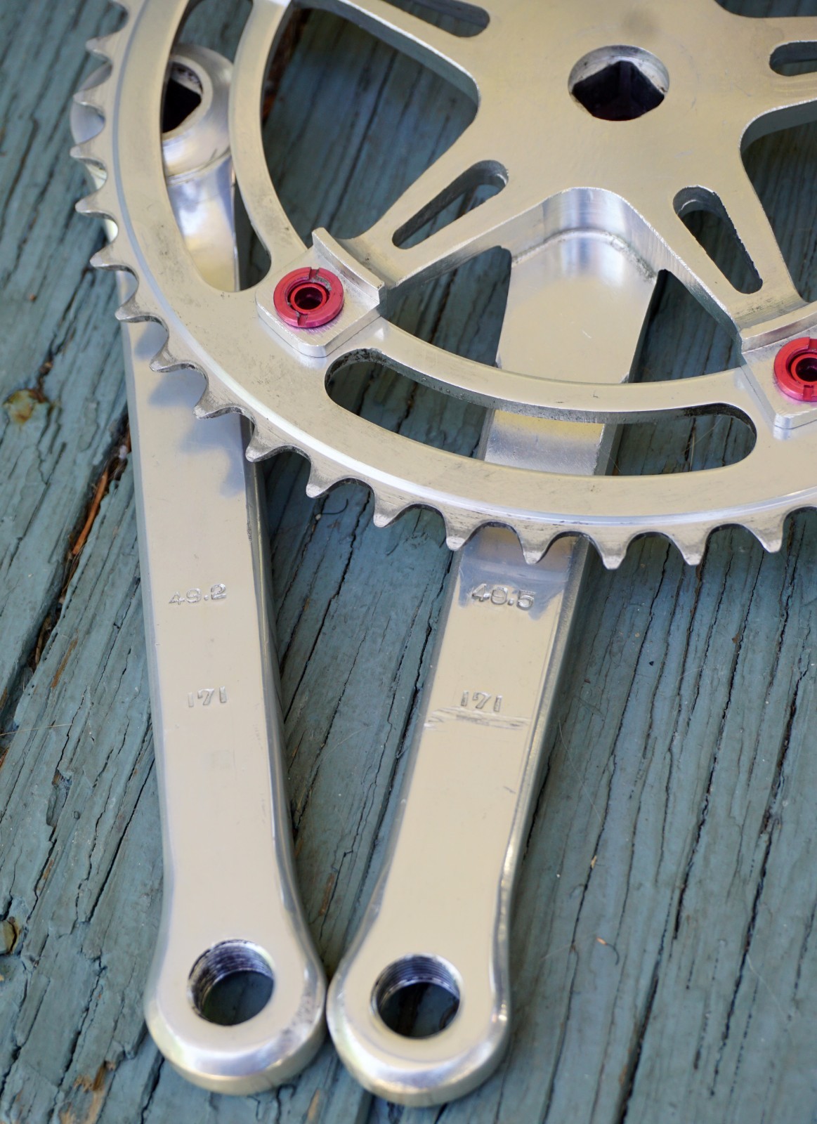 Sugino Mighty Competition Crankset BMX Crank Super Maxy Campagnolo Red Dust Caps