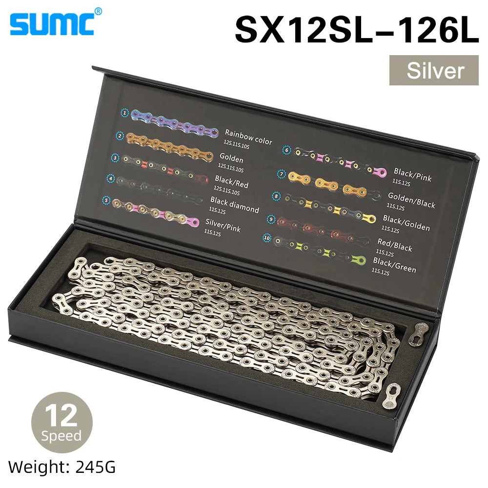 Bicycle Chain 12Speed Diamond Color Bike Chain MTB Mountain Road Bike Ultraligh