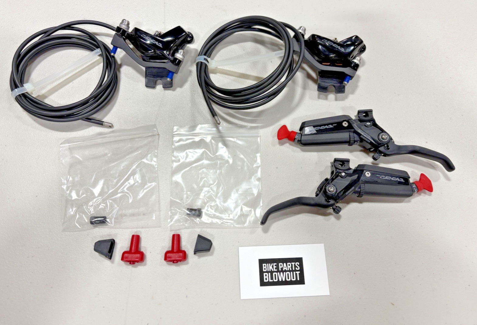 SRAM Code Silver Stealth Disc Brake and Lever. Front and Rear. No Brake Clamps
