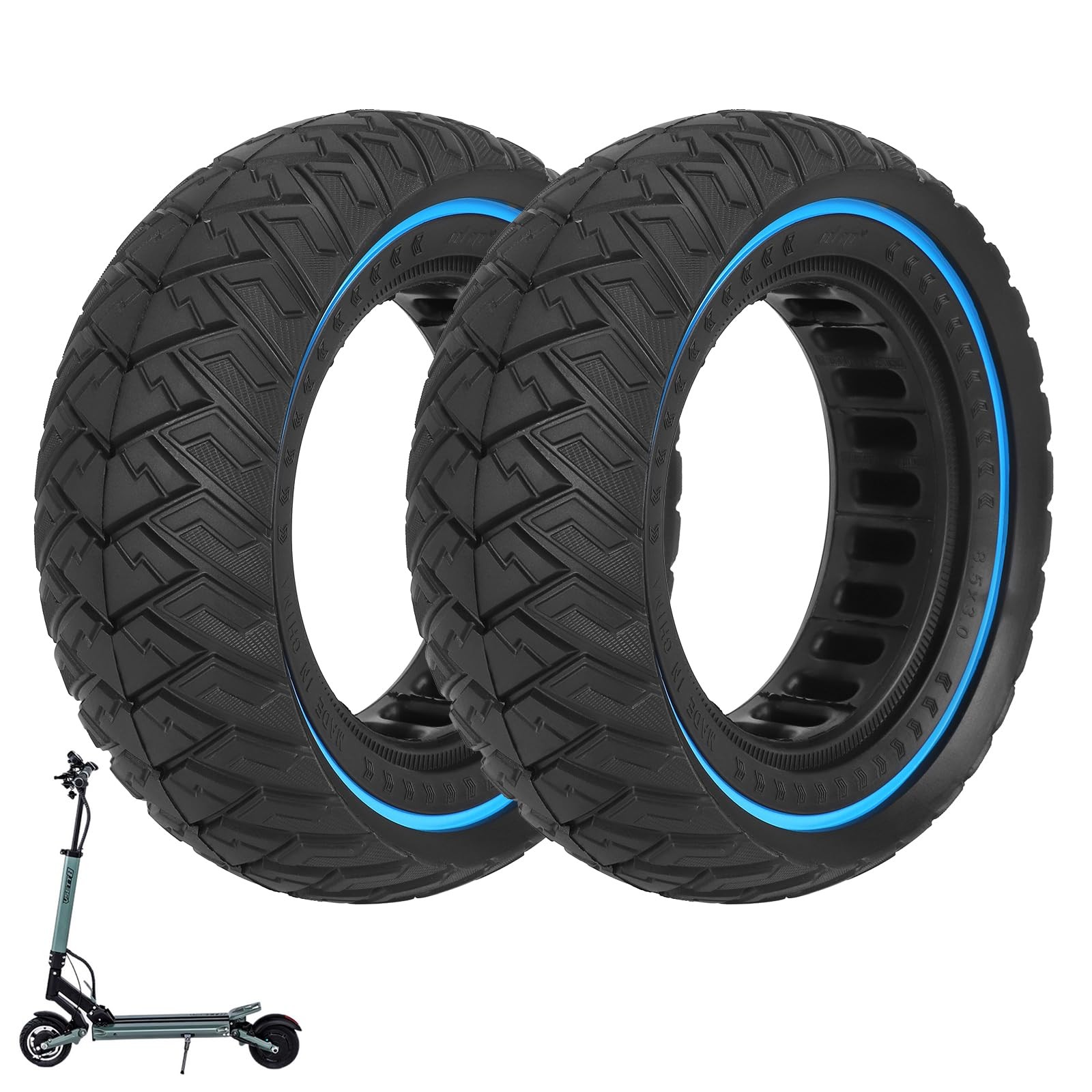 8.5×3 Solid Scooter Tire Front and Rear Wheels for Zero 8 Zero 9 VSETT 8 VSET…