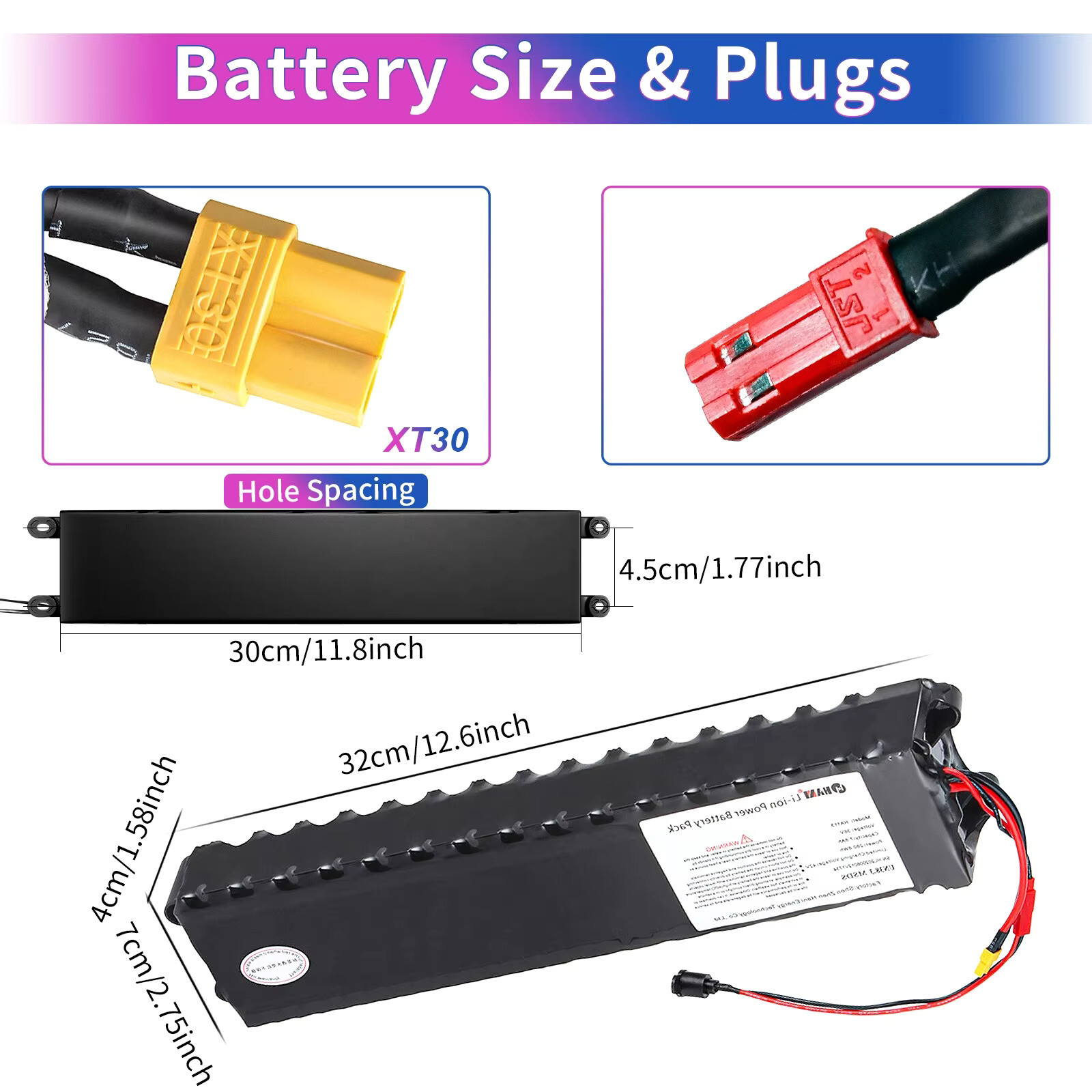 36V 7.8Ah Electric Scooter Li-ion Lithium Battery Replacement for 250W Motor