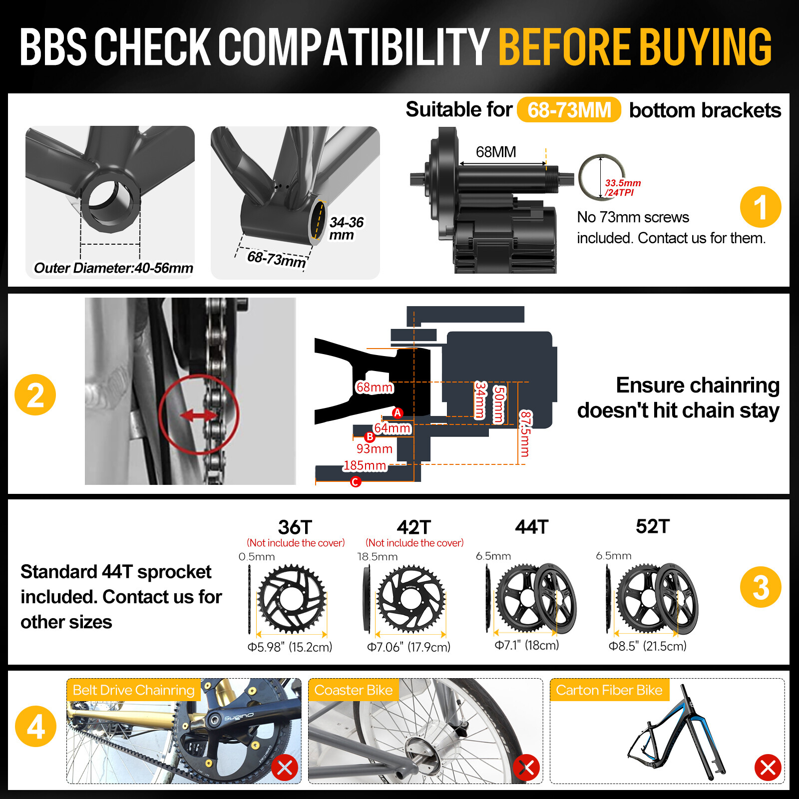 Electric Bike BAFANG 48V 750W BBS02B Mid Drive Motor Conversion Kit 20Ah Battery