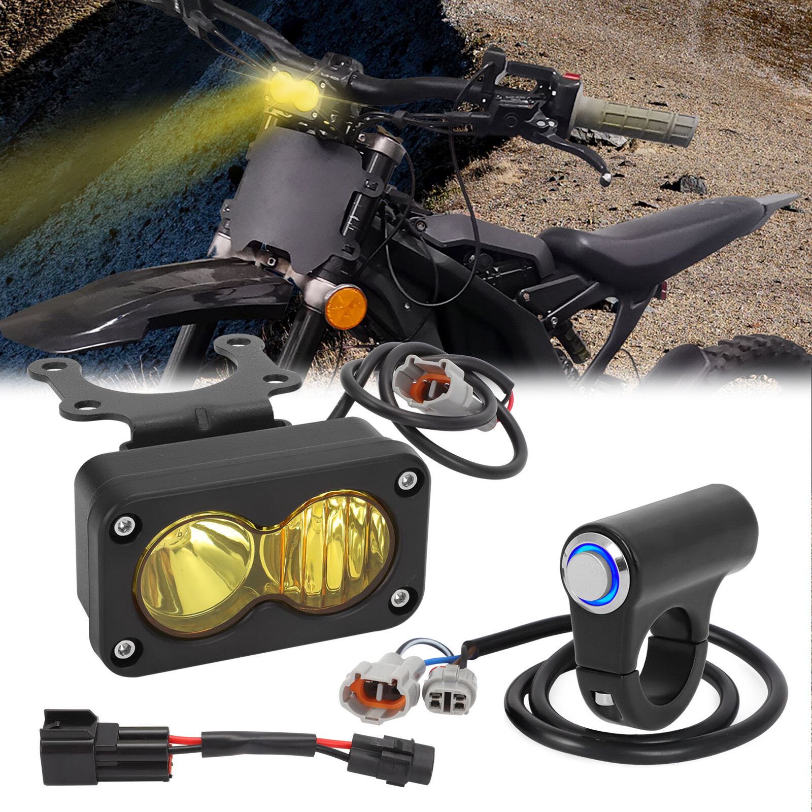 LED Headlight Front Headlamp Light Switch Plug For Talaria Sting R MX4 Dirt Bike