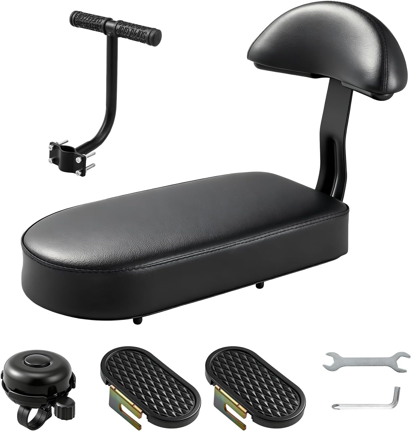 Kids Bike Seat Set, Comfort Bike Seat with Backrest, Wide Child Bicycle Rear Sea