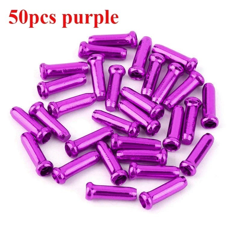 New 50 Pcs Aluminum Bike Bicycle Shifter Brake Cable Tips Caps Ends Crimps