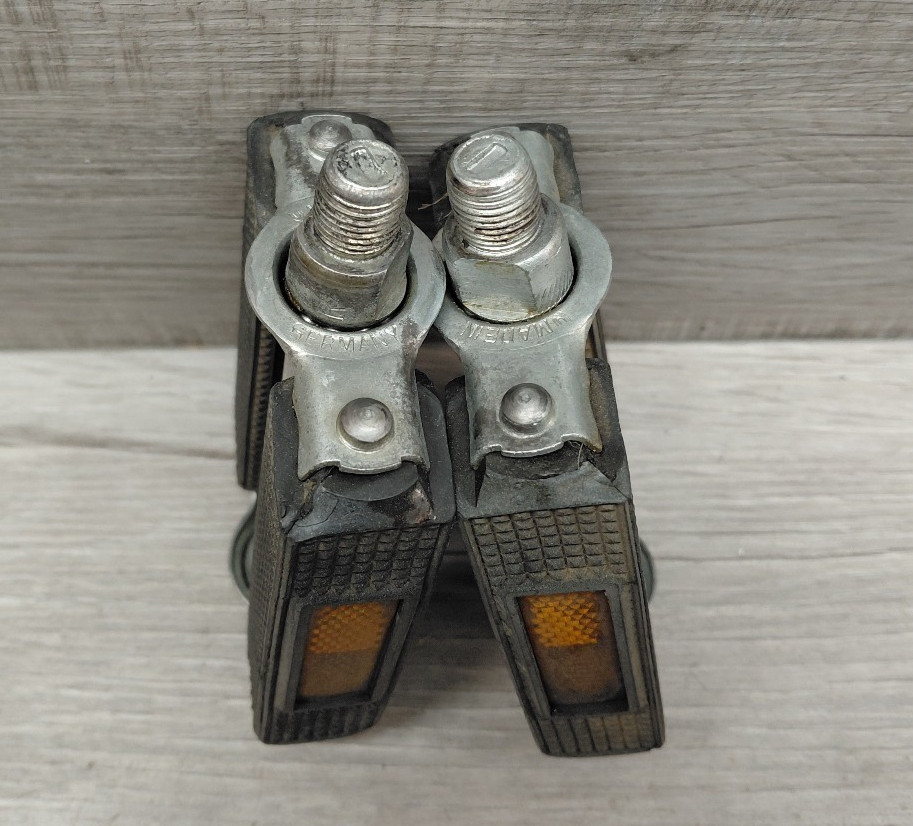 Vintage Union Block Pedals 1/2″ Germany Rubber Bike Sting Ray, Crusier