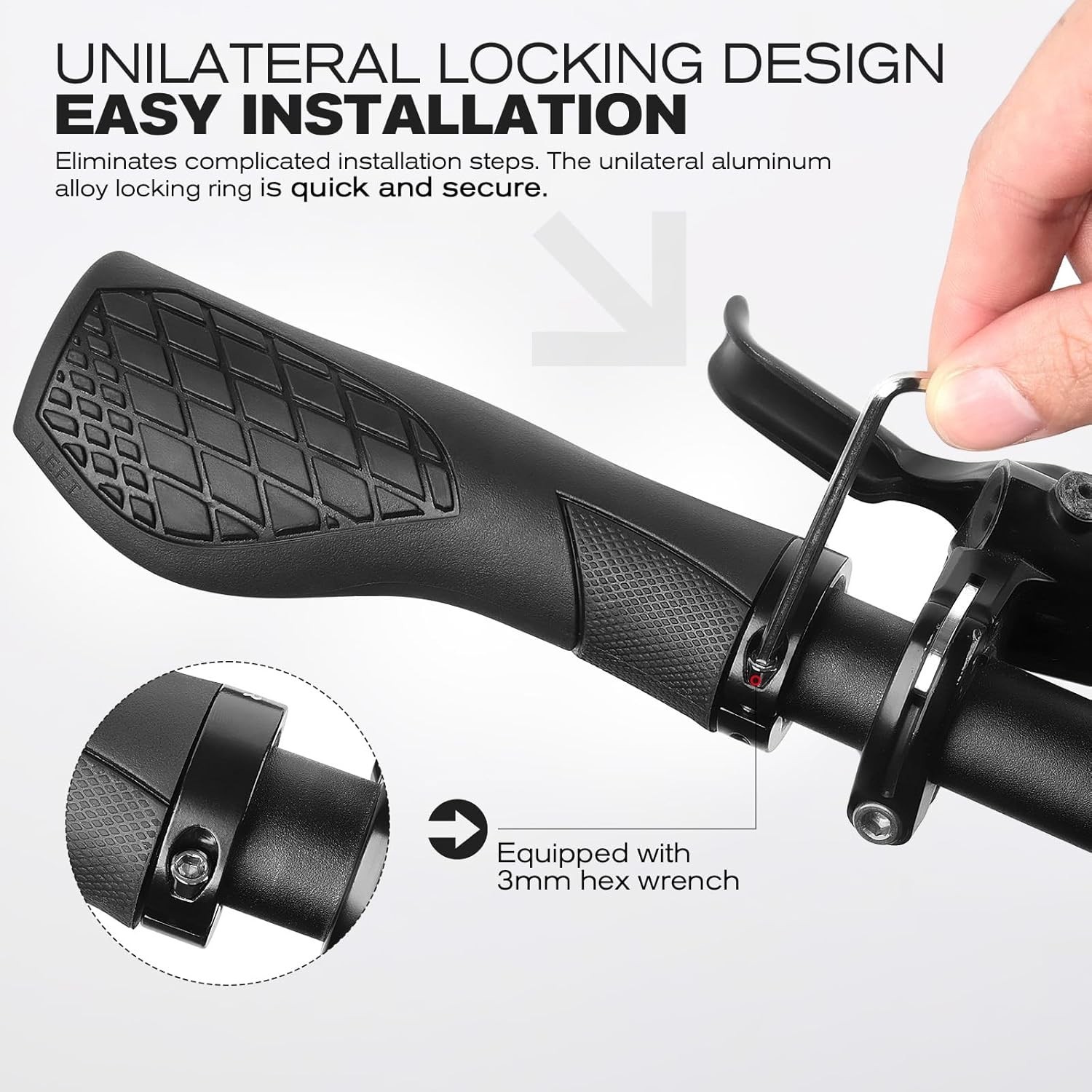 Bike Grips,Ergonomic Bicycle Handlebars Grips Shock Absorbing Dual-Density Si…