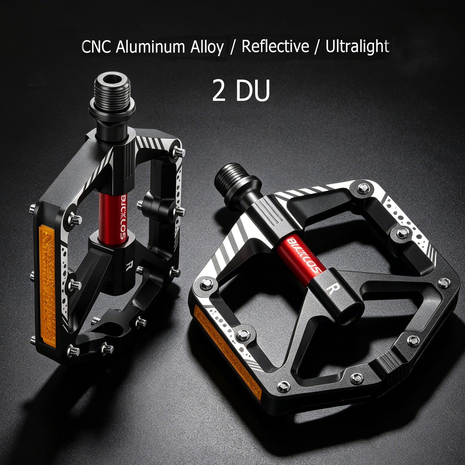 MTB Pedal Mountain Road Bike Reflector Pedal Aluminum Flat Sealed Bearings 9/16″