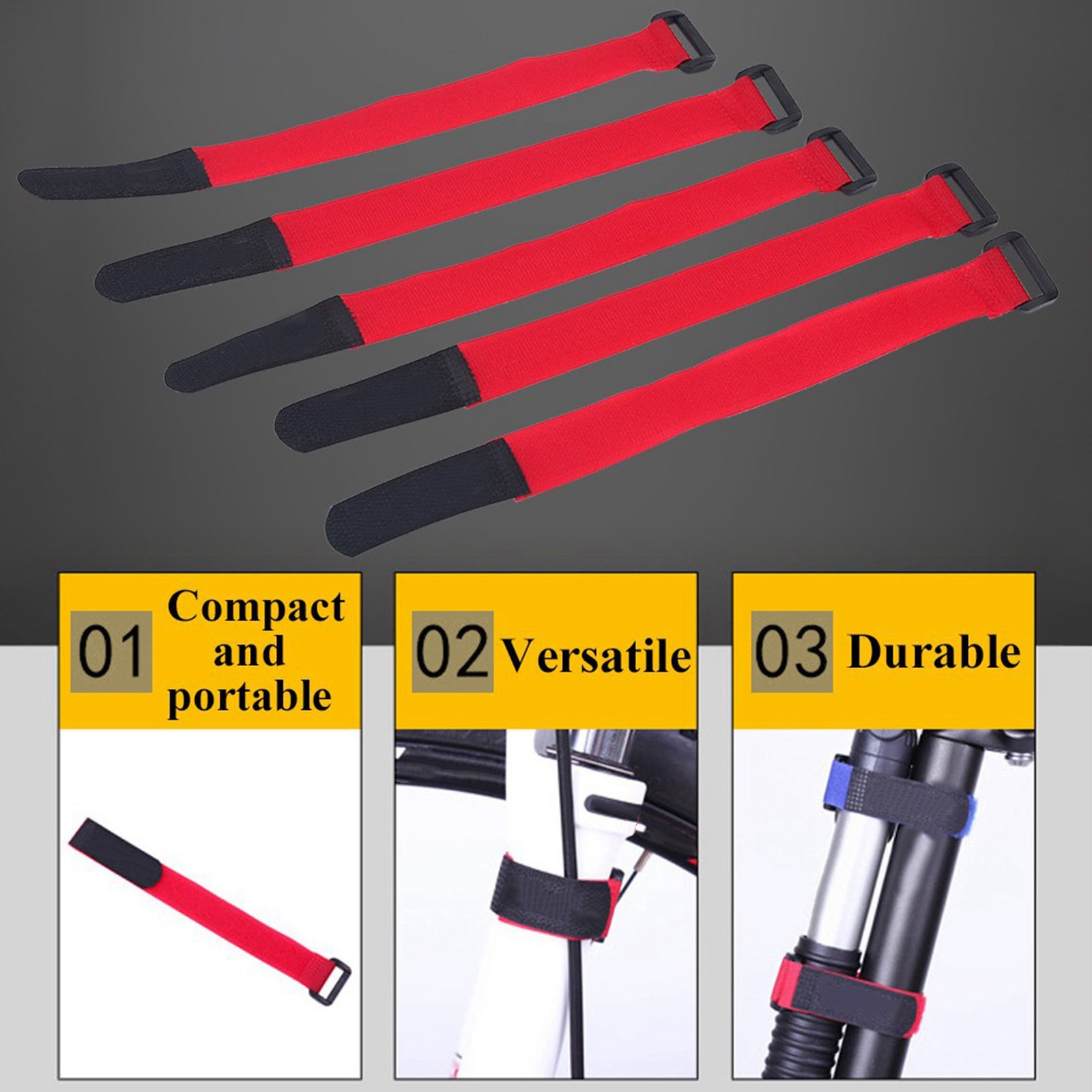 5Pcs/Set DUUTI Sports Cycling Riding Adjustable Nylon Handlebar Tie