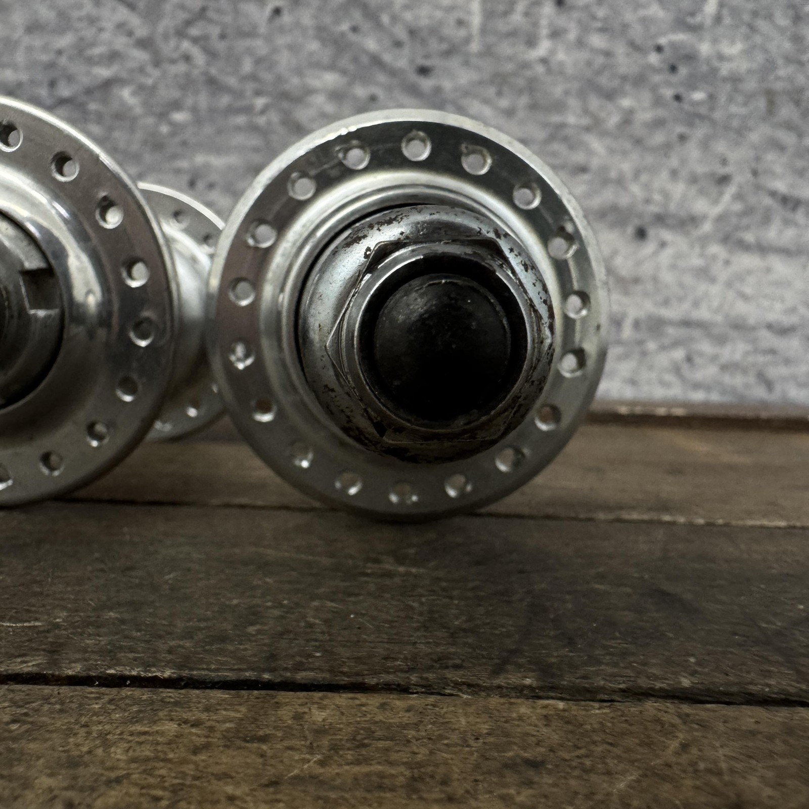 Vintage Sunshine Sealed Bearing Hub Set 36H Nutted Silver Alloy Nut BMX MTB 80s