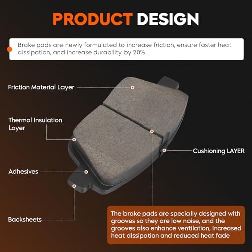 Front Ceramic Brake Pads Set for Hyundai Sonata 2011-2015, for Kia Optima 2.4L